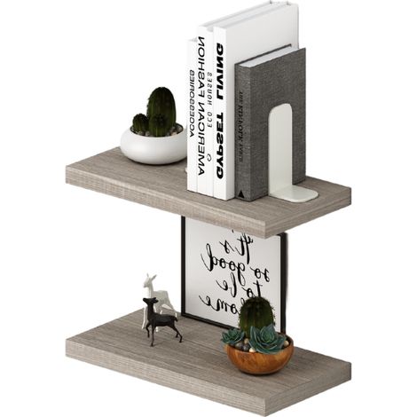 Coppia mensole a muro colore Olmo H2,2x45x23cm