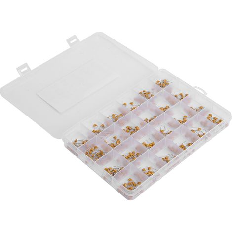 Lot 480 condensateurs céramique monolithiques 10pF-10µF, 24 valeurs, 50V, stabilité anti-corrosion, kit assortiment DIY. (1/5)