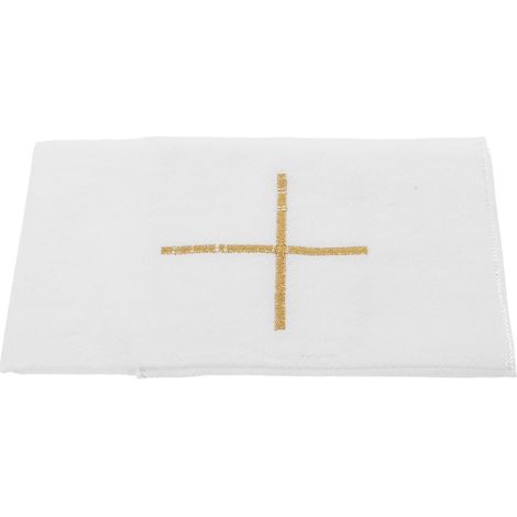 Nappe D'autel en Tissu Blanc Brodé avec Croix pour Liturgie Sacramentelle, Confection Renforcée, pour Cérémonies Religieuses et Messes (1/5)
