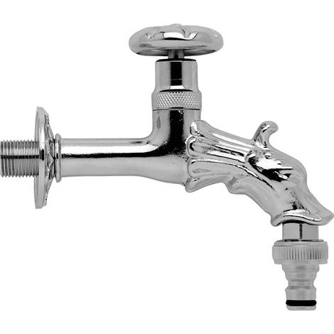 Rubinetto per Fontana da Giardino in Ottone Cromato con Attacco Rapido Morelli Rinascimento (1/2)