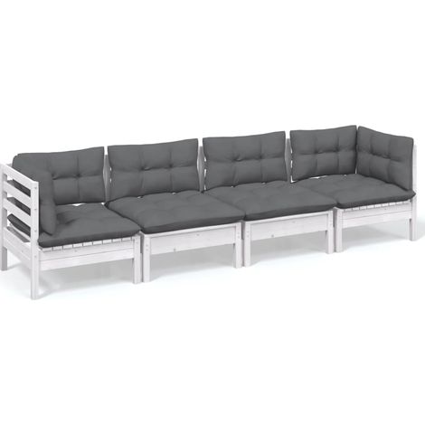 Maison Exclusive - Juego de muebles de jardín 4 pzas y cojines ma (1/5)