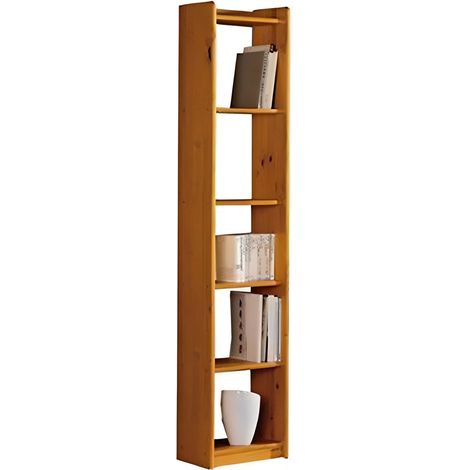 Étagère de rangement / bibliothèque en bois de pin massif coloris miel - Longueur 40 x Profondeur 28 x Hauteur 200 cm