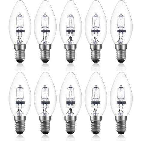 42W E14 C35 Dimmable ampoule halogène AC 220-240V Blanc Chaud 2700K e14 transparante ampoule halogene bougie (10pcs) (1/5)