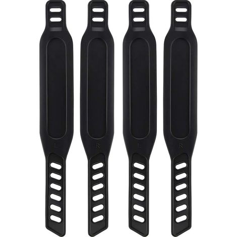 Correas de pedal RAPANDA para bicicleta estática, de goma, fáciles de ajustar, universales, para casa o gimnasio, 2 pares, color negro