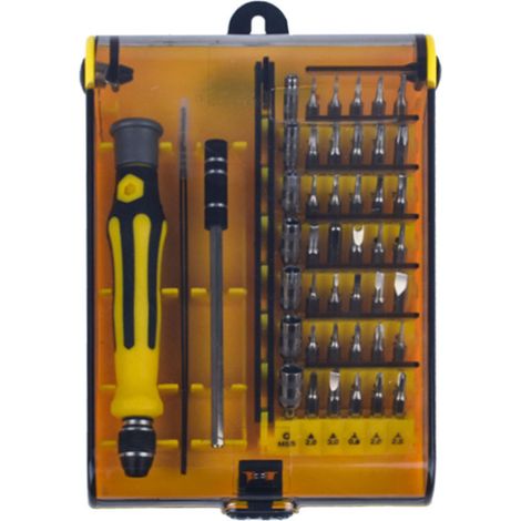 Kit 45 en 1 Tournevis de Précision, Embouts de Serrage, Pince à Épiler, Rallonge pour Réparation Électronique (1/5)