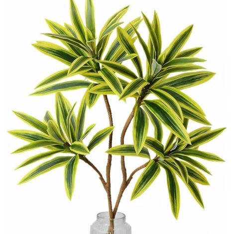 Lot de 2 plantes araignées artificielles de 96,5 cm avec 2 têtes de lys artificielles vertes pour vase, bouquets, maison, bureau, décoration de mariage. (1/5)