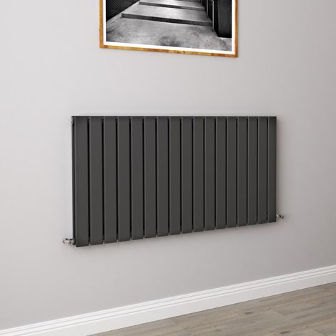 AICA Flat Panel Radiator Designer Central Heating Horizontal 600x1156mm Double Anthracite