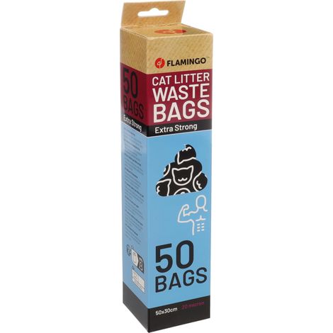Sac Poubelle pour litière pour chat Noir - 50 pièces - Pratique et Résistant pour Ramasser les Déjections de Votre Chien (1/4)