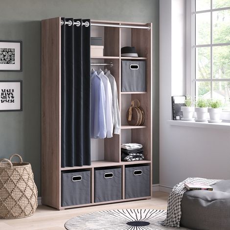 Armoire Luigi, Sonoma, 105.8 x 178.1 cm avec tringle à rideaux, Vicco (1/5)