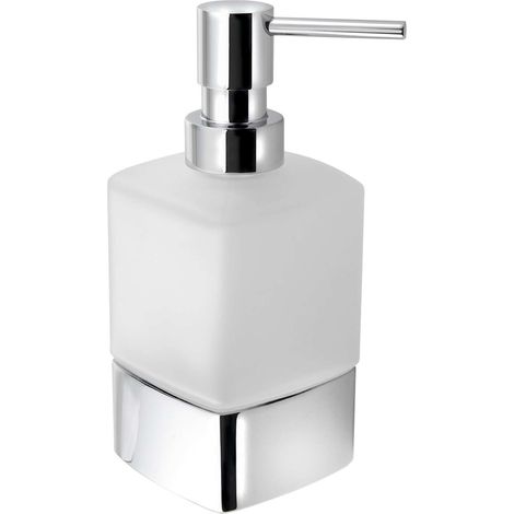 Sapho Accessori bagno Gedy - Dispenser di sapone Lounge per stand di piedi, vetro satinato/cromo 545513 (1/4)