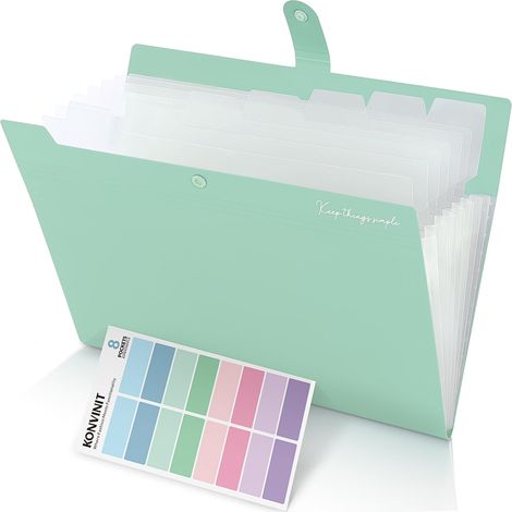 Trieur A4 Organiseur Document Trieur Compartiments Souple Trieur Document Accordeon Plastique 8 Compartiments pour Bureau, École, Maison (1/5)