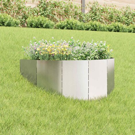 vidaXL Borde de Césped 100 x 45 cm Acero Plateado (1/5)