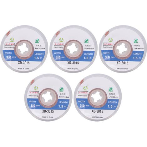 5 Pièces Mèche à Désouder Sans Nettoyage, Fil de Désoudure Fort, Outil de Soudure pour Composants Électroniques (1/5)