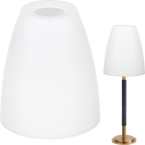 Lot de 2 abat-jour blancs en plastique pour lampe de bureau. (1/4)