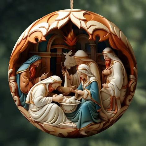 Santons De La Nativité - Ornements En Acrylique 6 cm - Décoration De Sapin De Noël Intérieure - Lot De 1 Pièce (1/5)