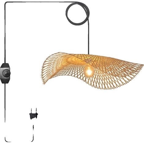 Pendelleuchte, handgefertigtes gewebtes Design, dimmbare Funktion, 45CM dimmbar, Keine Glühbirne (1/2)