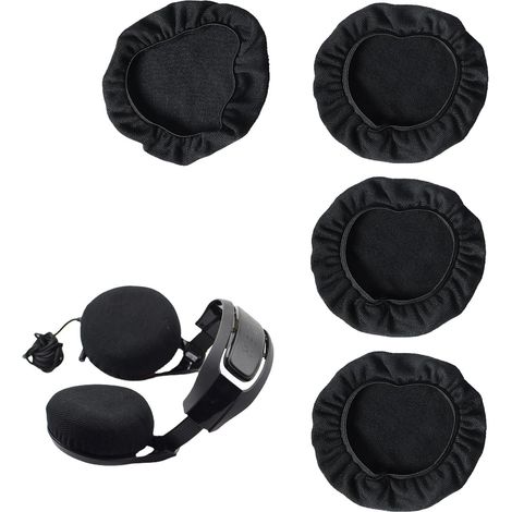 Set di 4 copri auricolari, elastici e lavabili, protezione per cuffie, cuscinetti per cuffie, schiuma per cuffie, per cuffie in palestra, durante l'allenamento, in aviazione e nei giochi (1/5)