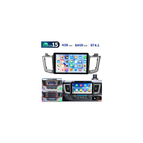 DAB+ (en option) Pour Toyota RAV4 2013-18 Carplay Android 15 Autoradio GPS NAVI BT SWC BT - 4+64G CAM