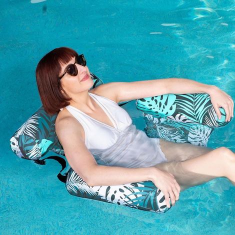 Aufblasbare Schwimmhilfen für Erwachsene, 2er-Pack schwimmende Liegestühle, schwimmende Stühle für Partys, Sommeraktivitäten am Strand, See oder Pool (1/5)