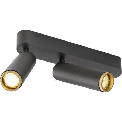 Plafonnier GRIP M intérieur double PHASE 3000 K 28 W 42° noir / or - SLV - 1009079