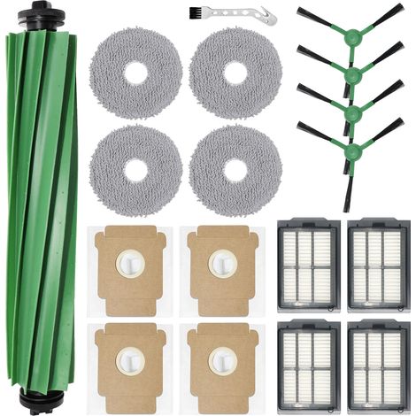 Zubehör Ersatz für iRobot Roomba Plus 405 Combo Robot + / 505 Combo Robot + Staubsauger Ersatzteil, 1 Hauptbürste,4 Wischtücher,4 Staubbeutel,4 Seitenbürsten,4 Filter (1/5)