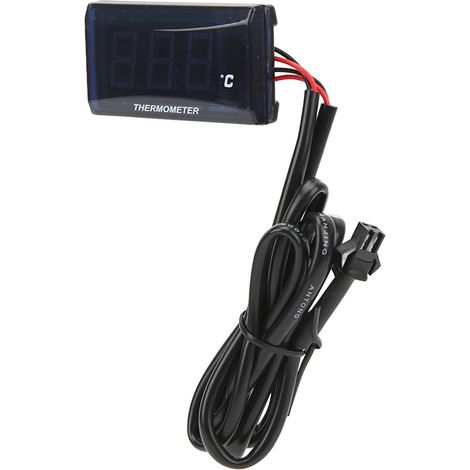 Jauge de température d'eau LCD mince universelle pour moto DC12V, écran vert rétroéclairé avec raccord en T 16mm (1/5)