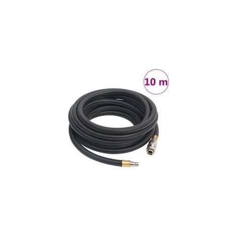 Manguera de aire híbrida, negra, 1,5 cm x 10 m, caucho y PVC - Crezuo (1/4)