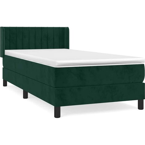 Maison Exclusive - Boxspringbett mit Matratze Dunkelgrün 100x200 (1/5)