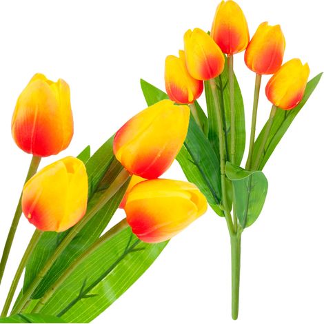 CV26805-7 RAMO DE TULIPANES X5 FLORES ARTIFICIALES TULIPANES EN UN RAMO DE ESPUMA
