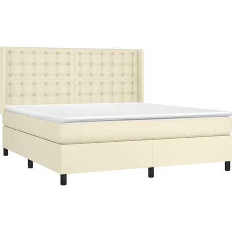 Boxspringbett mit Matratze Creme 180x200 cm Kunstleder vidaXL (1/4)