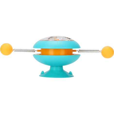 Jouet Interactif Chat - Modèle Moulin à Vent - ABS Bleu - 3 Balles Catnip & Ressorts - Ventouse Stable pour Fenêtre - 24.5cm (1/5)