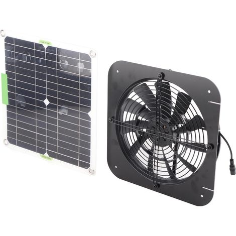 Ventilateur solaire 100W 18V 13,5 pouces pour toit, maison à animaux, poulailler, camping-car, serre (1/5)