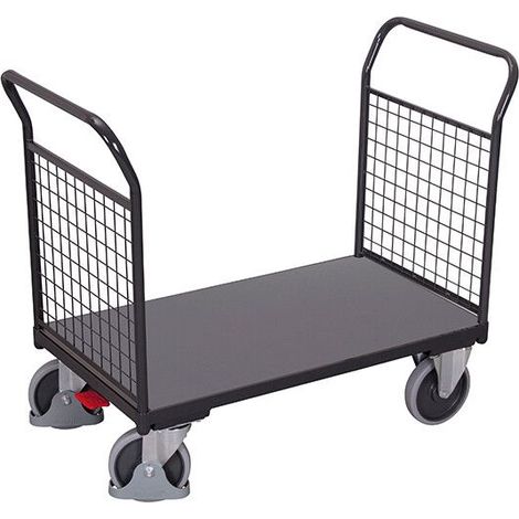 VARIOfit Doppel-Stirnwandwagen mit Drahtgitter 850x500mm Anthrazitgrau RAL 7016