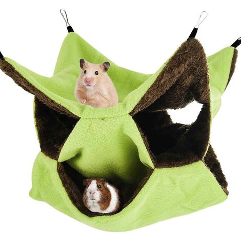 1 sac de couchage suspendu pour écureuil, hamac pour hamster, hamac double peluche chaude en forme d'opossum miel (1/5)