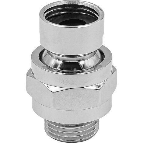 Connecteur de Douche Boule de Pomme de Douche Connecteur Adaptateur de Boule pivotante Extension de Bras de Douche réglable Argent (1/5)