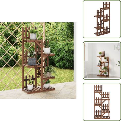 Blumenständer 60x25x130 cm Massivholz Tanne - Holzpflanzenständer - Tannenzapfenstender - Blumenständer - Gartendekoration - Outdoormöbel (1/5)