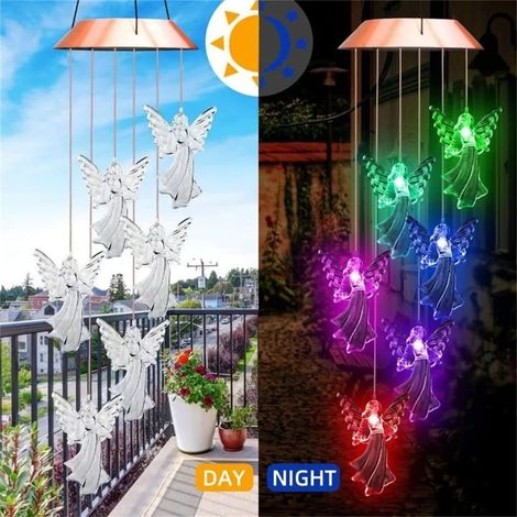 Guirlande Éolienne Solaire - Lumière LED Changeante - Étanche - Pour Jardin Cour Terrasse - 1 Pièce (1/5)
