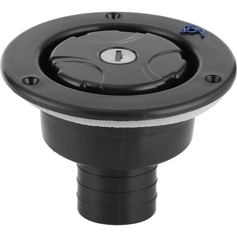 Prise d'eau ronde avec serrure à clé, adaptée aux camping-cars, yachts, fourgons aménagés et remorques, noire. (1/5)