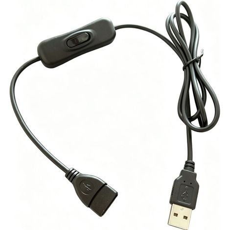 Câble d'extension USB, 1 m, avec interrupteur, câble de commande USB mâle vers femelle, 4 conducteurs (1/3)