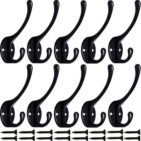 10PCS Patère Porte Manteau Murale Vintage Crochet Métal De Porte Chapeau Crochet Rétro pour Porte-Manteau Salle de Bain Cuisine Fonte De Fer Laiton Design (Contient des Vis) (1/5)