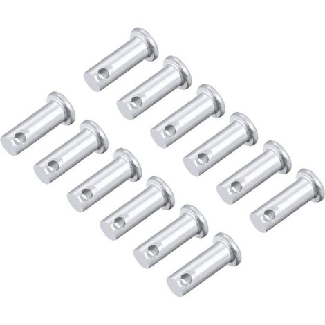 Axe de charnière - Lot de 12 - Acier galvanisé - Tête plate, trou unique - Pour portails et meubles - 8 (1/3)
