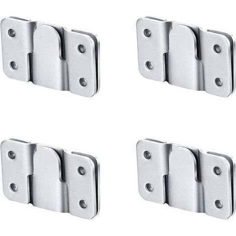 4-teiliges Einbau-Montageset, Wandhalterungen für Kopfteile, Wandbefestigung, Z-Clip-Verriegelungshaken, Möbelbeschlagverbindung (1/4)