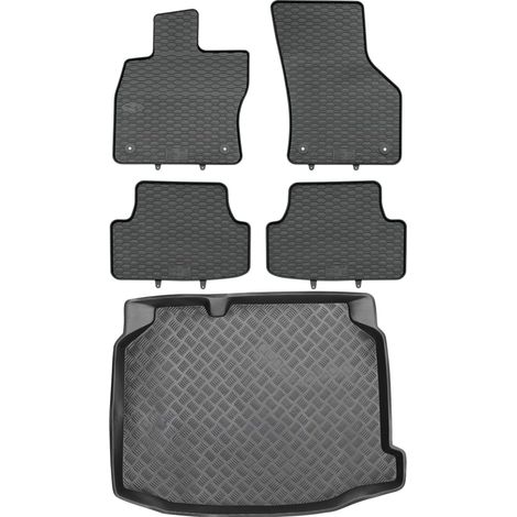 Tappetini in gomma per auto e tappetino per bagagliaio per Seat Leon III SC Hatchback dal 2012 al 2020 - set completo. (1/5)