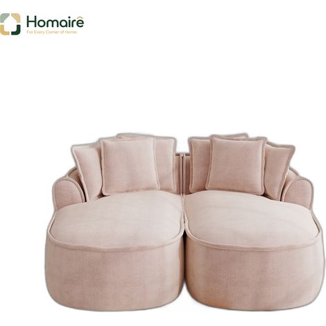 Canapé en chenille rose avec accoudoirs 184 x 164 x 67 cm HOMAIRE (1/5)