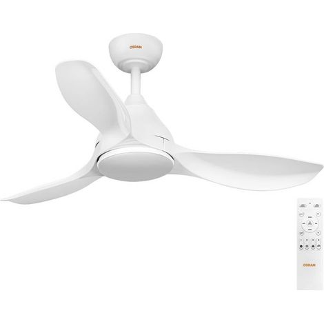 Osram – Ventilateur de plafond LED silencieux – Ø 106,5 cm – Température de couleur réglable 3000-6500 K – Télécommande incluse – Débit d’air 6114 m³/h