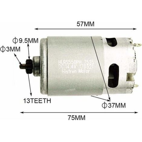 Moteur 13 dents 14,4 V pour Bosch GSR GSR14.4-2-Li PSR14.4 Li-2, pièces de rechange durables pour moteur de perceuse (1/4)