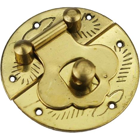 Fermoir Ancien Rond 3cm en Laiton pour Boîte en Bois (1/5)