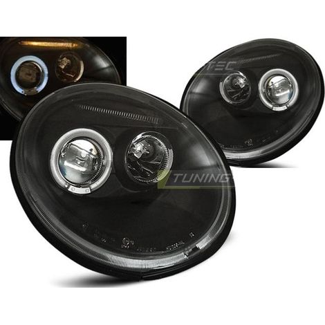 Paire de feux phares VW New Beetle 98-05 angel eyes noir-27361872 (1/2)