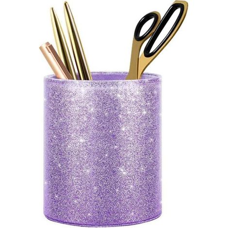 Porte-Stylo - 9,6 cm x 7,6 cm - Cuir Synthétique Pailleté - Pour Bureau Maison Maquillage - 1 Pièce (1/5)