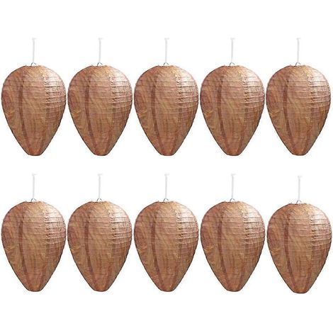 Lot de 10 leurres en papier pour nids de guêpes, répulsifs et insecticides à suspendre contre les guêpes, frelons et autres insectes. (1/5)